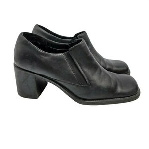 Bass Black Leather Bessie Heeled Leather Shoe Size 8M Women's Work Wear